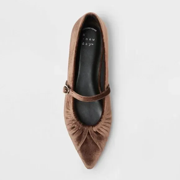 a new day Brown Velvet Women's Flats - Picture 3 of 3